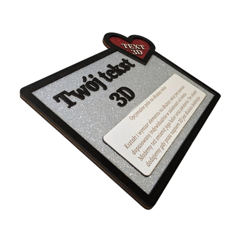 Dedication plaque with glitter silver gift gift 