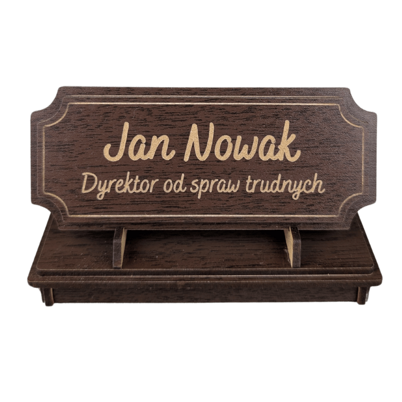Tabliczka na biurko  - Personalizowana - "Znak Jarla" Wenge