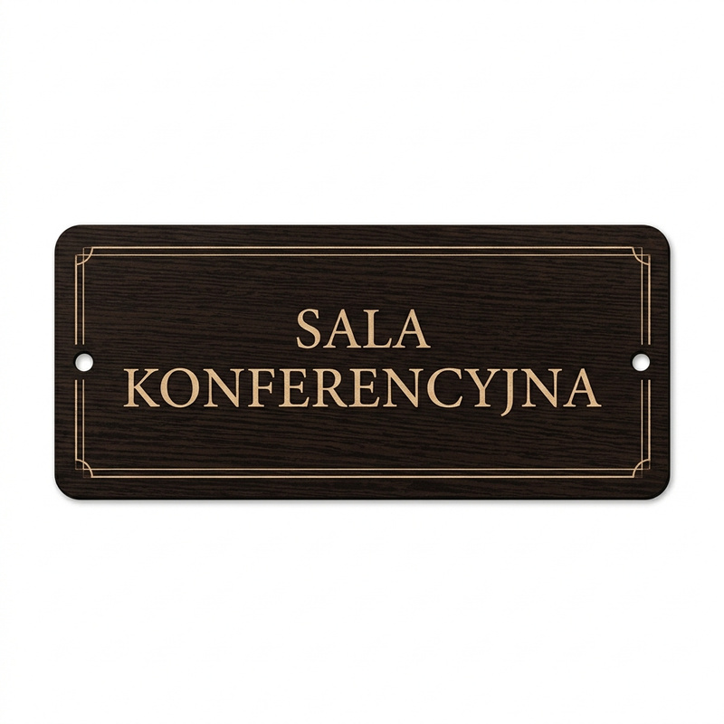 Elegancka Tabliczka Drzwiowa Wenge Personalizowana do Gabinetu i Kancelarii 20x8 cm