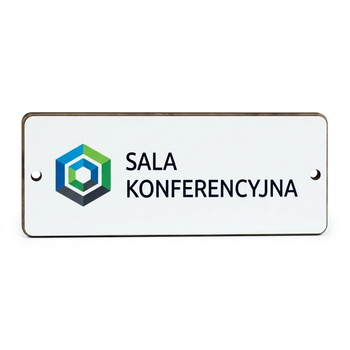 Biała Tabliczka na Drzwi Biurowe z Twoim Napisem – Gabinet, Sala Konferencyjna 20x8 cm
