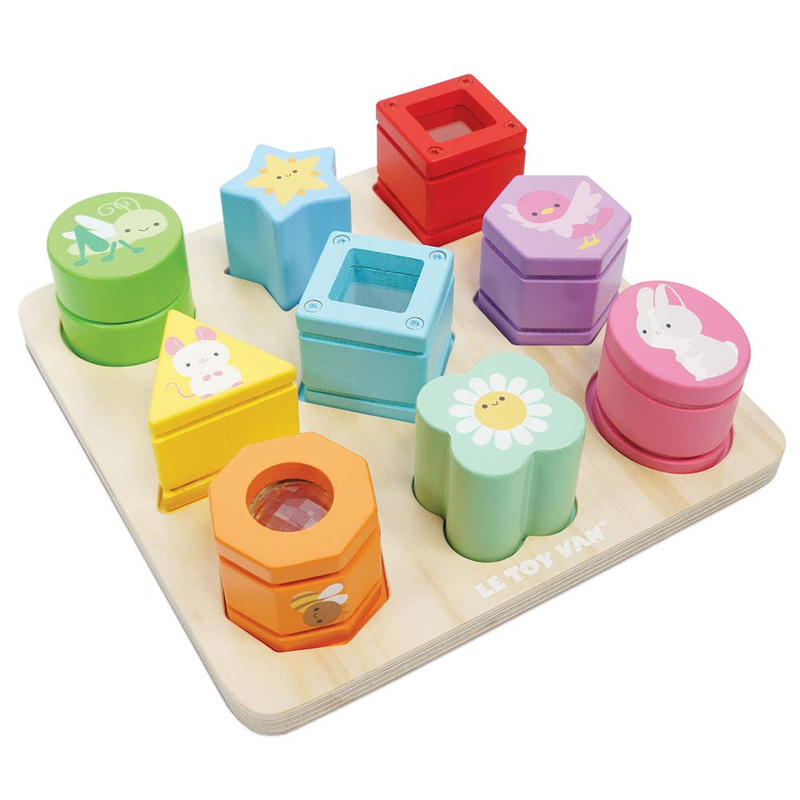 Drewniane klocki sorter zabawka sensoryczna, edukacyjna, dzieci Le Toy Van