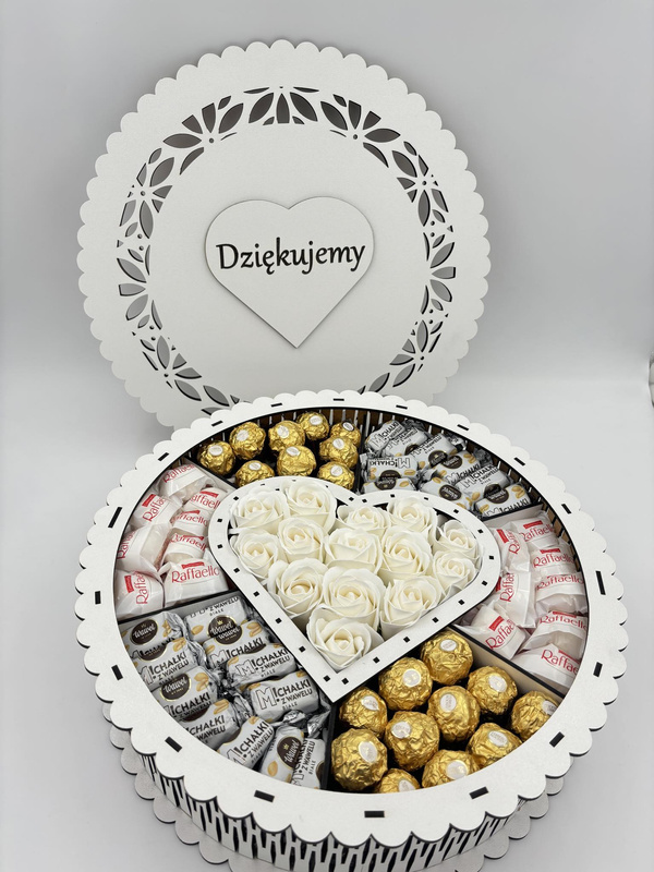 Round white gift box - 37 cm