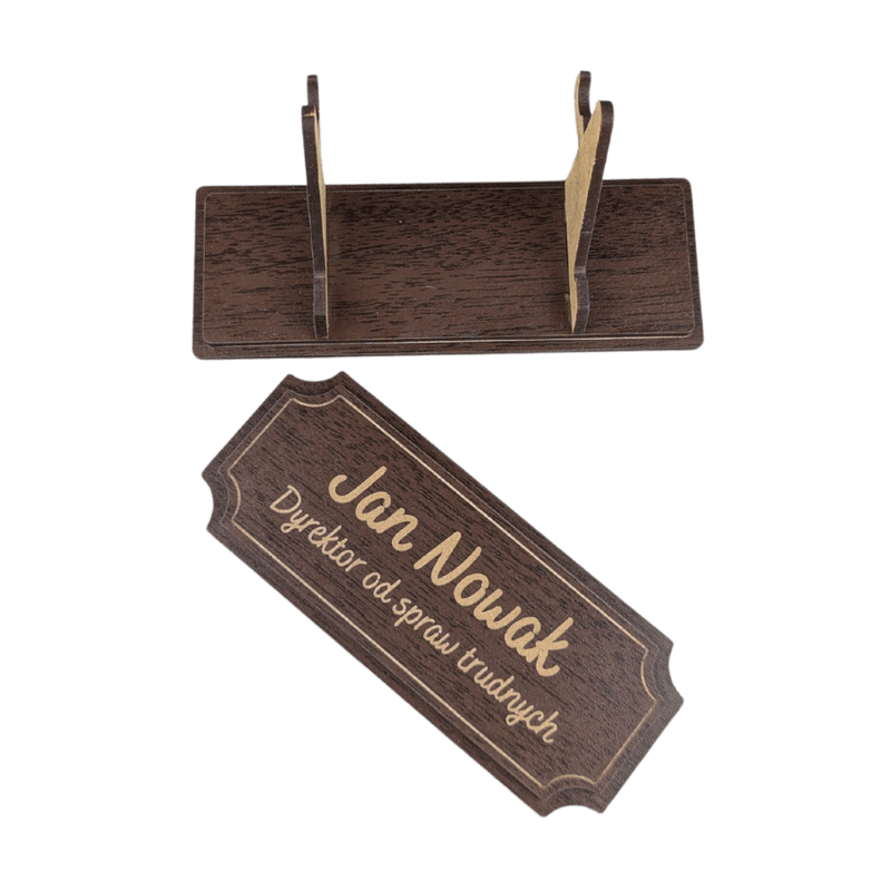 Tabliczka na biurko  - Personalizowana - "Znak Jarla" Wenge