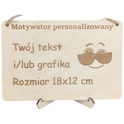 Wooden plaque "Motivator" with engraving - 10cm x 20cm