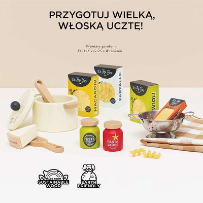 Drewniane jedzenie makarony do zabawy akcesoria kuchenne zabawka Le Toy Van