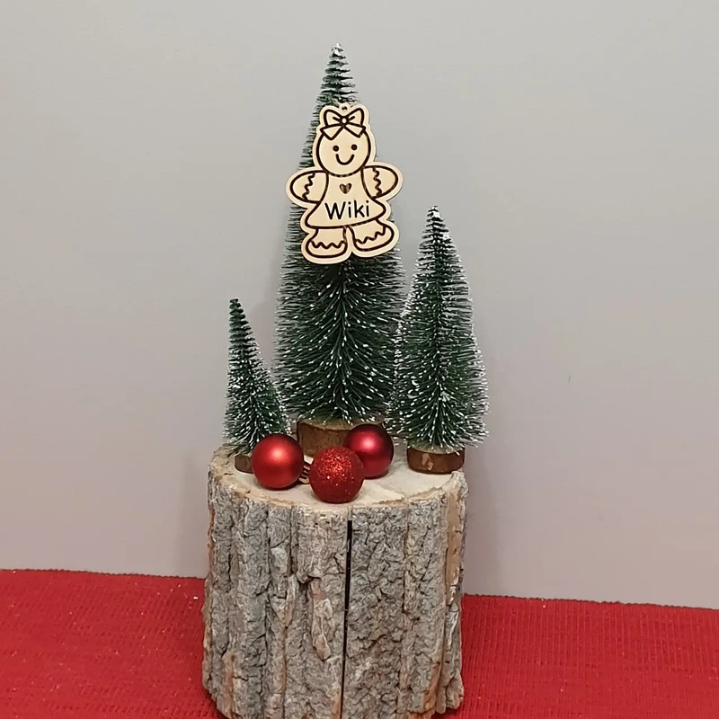 Wooden bauble "Mrs. Cake" - 9cm