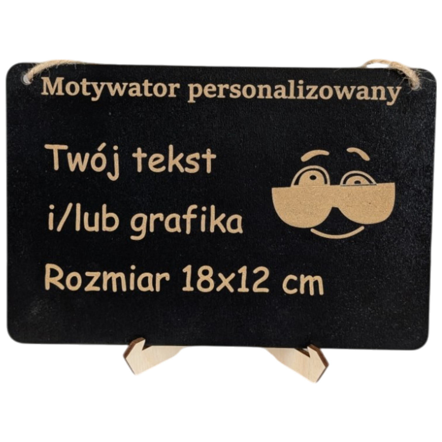 Tabliczka grawer "Motywator" - 18x12 cm - Czarna na prezent z gratisem