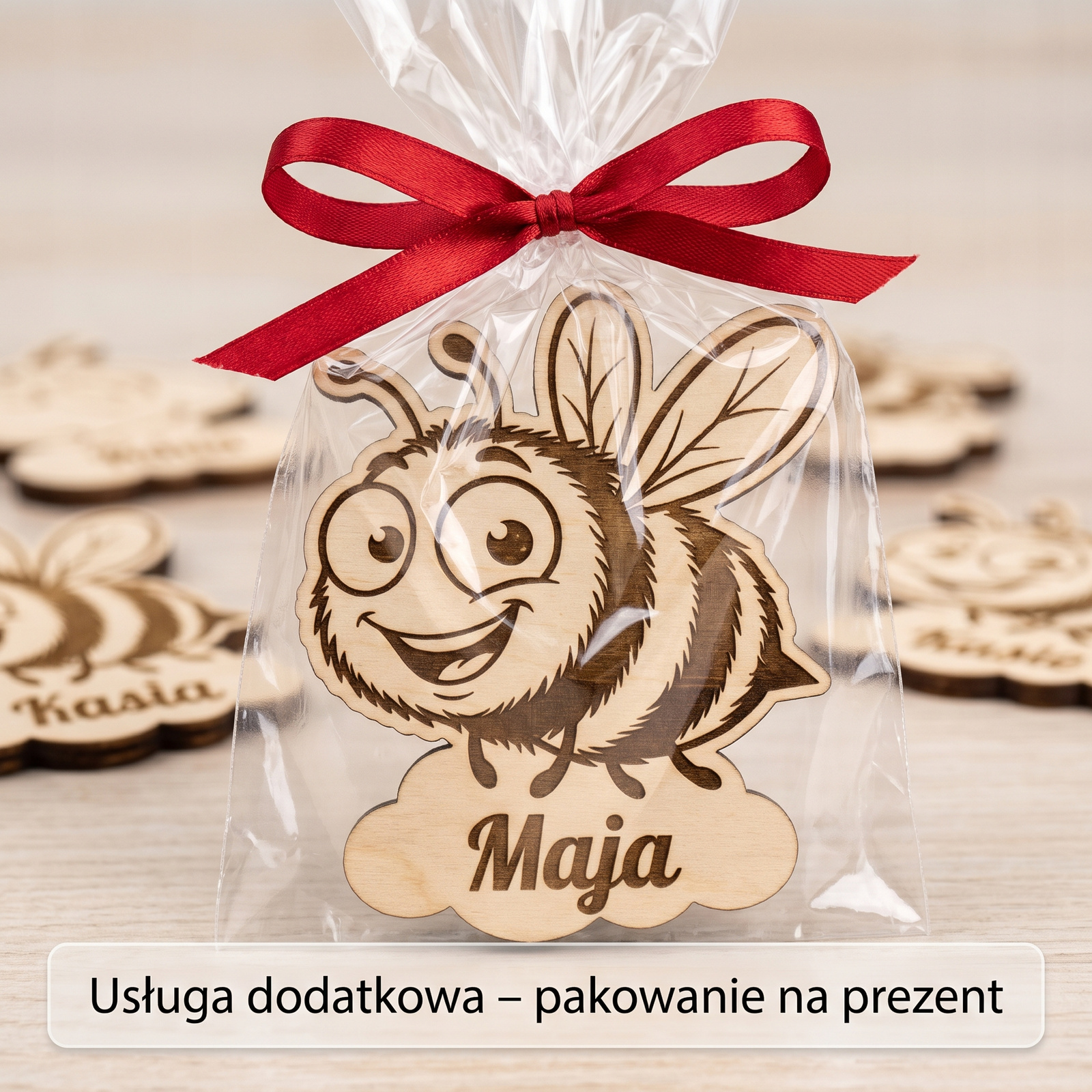 Pakowanie magnesu drewnianego pszczółka