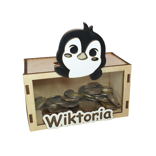 Wooden Moneybox Penguin