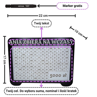 Moneybox "Zebra" with a target to cross out. Your Challenge / Tracker + gratis