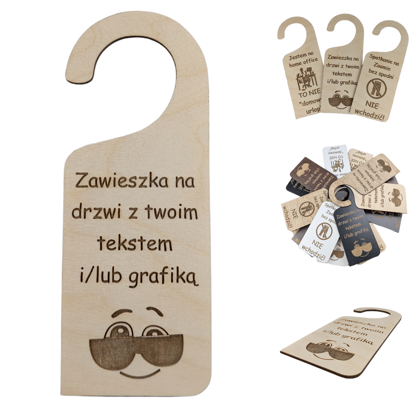 Zawieszka na drzwi z własnym tekstem drewniana! - 20cm