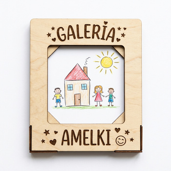 Personalizowany magnes ramka na rysunek dziecka z Twoim imieniem na lodówkę
