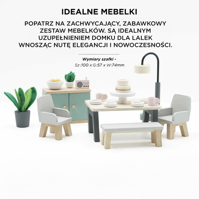 Drewniane mebelki do domku dla lalek jadalnia Daisylane, zestaw, Le Toy Van