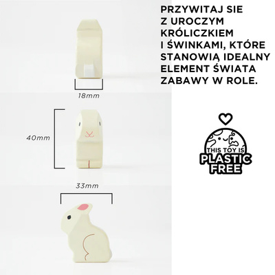 Drewniane zwierzątka do domku dla lalek, królik, chomiki Le Toy Van