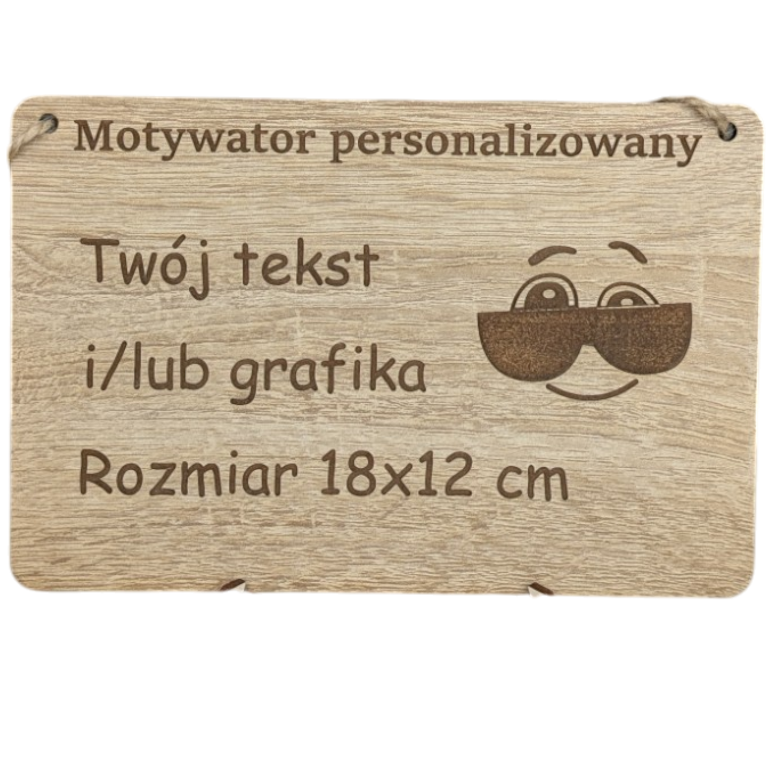Tabliczka grawer "Motywator" - 18x12 cm - Dąb na prezent z gratisem