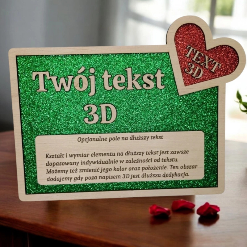 Tabliczka personalizowana brokacik zielony prezent 