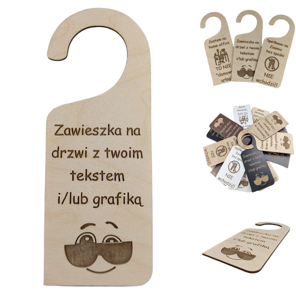 Zawieszka na drzwi - personalizowana, drewno - 20cm