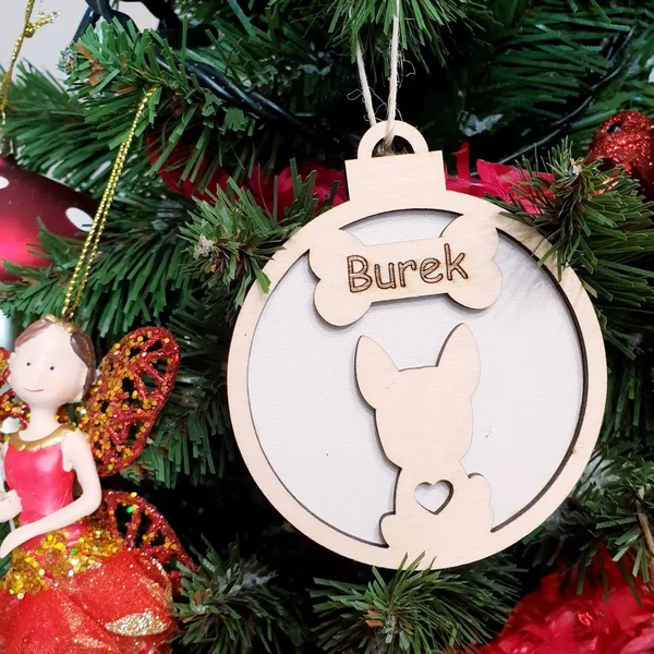 Drewniana Bombka Piesek