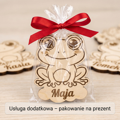 Magnes na lodówkę z imieniem dziecka „Żabka” — 8 cm