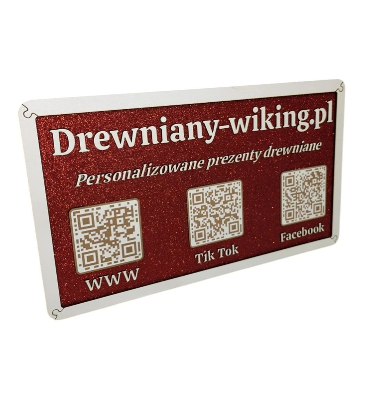 Plaque large engraved glitter gift QR code