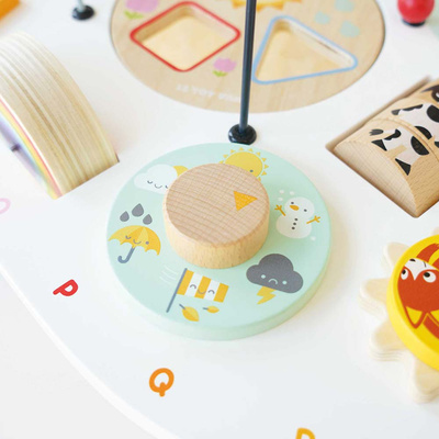 Drewniany stolik edukacyjny sensoryczna zabawka dla dzieci, stół Le Toy Van