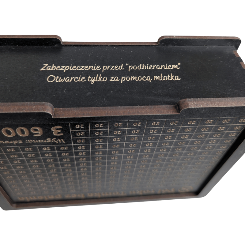 Skarbonka wykreślana "Rzuć palenie" - personalizowana, z twoim celem i kwotą. Czarna