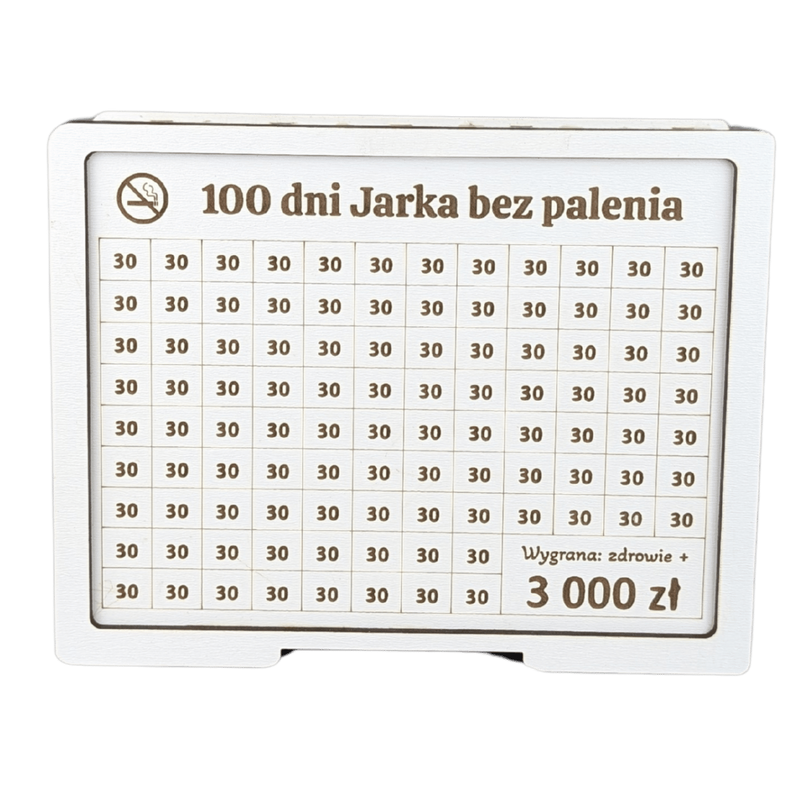 Moneybox to cross out with a pane of glass. Full customization. Tracker 