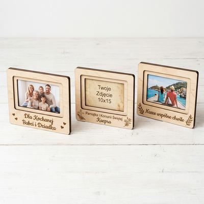 Personalizowana ramka na zdjęcie 10x15 poziom z Twoim napisem