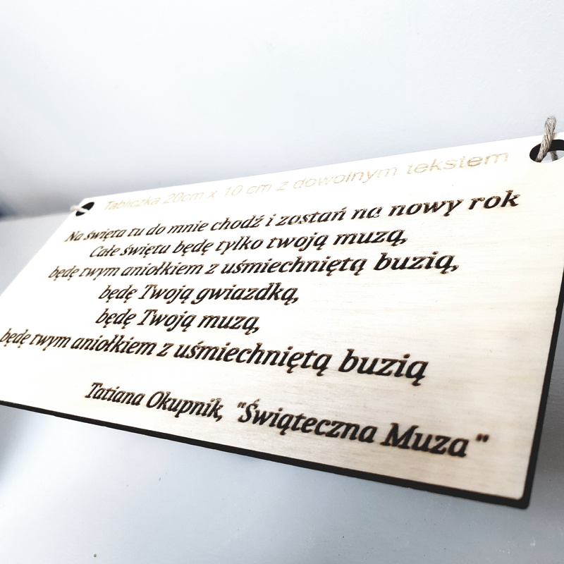 Drewniana tabliczka "Motywator" z grawerem - 10cm x 20cm