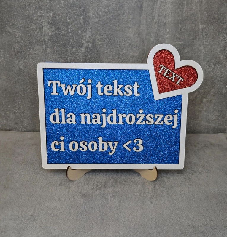 Tabliczka personalizowana brokat niebieska upominek baby shower