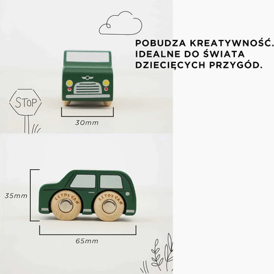 Drewniane samochody zestaw Londyn, zabawka, pojazdy dla dzieci, Le Toy Van