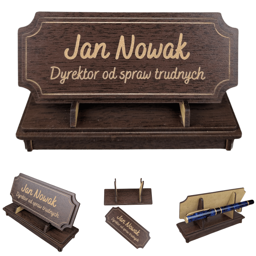 Tabliczka na biurko - Personalizowana - "Znak Jarla" Wenge