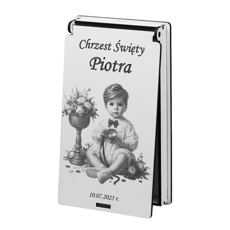 Pudełko personalizowane na pieniądze z okazji Chrztu Świętego dla chłopczyka - różne wzory