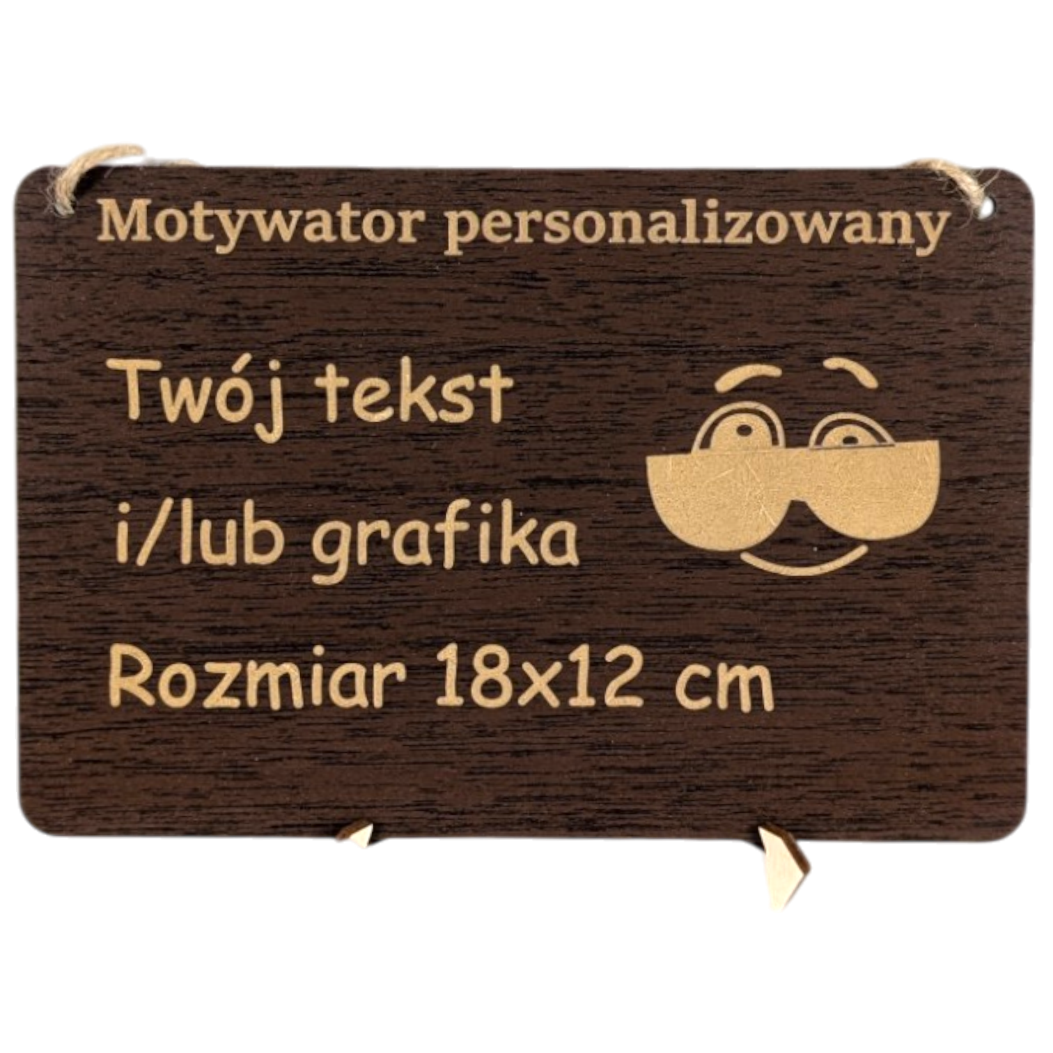 Tabliczka grawer "Motywator" - 18x12 cm - Wenga na prezent z gratisem