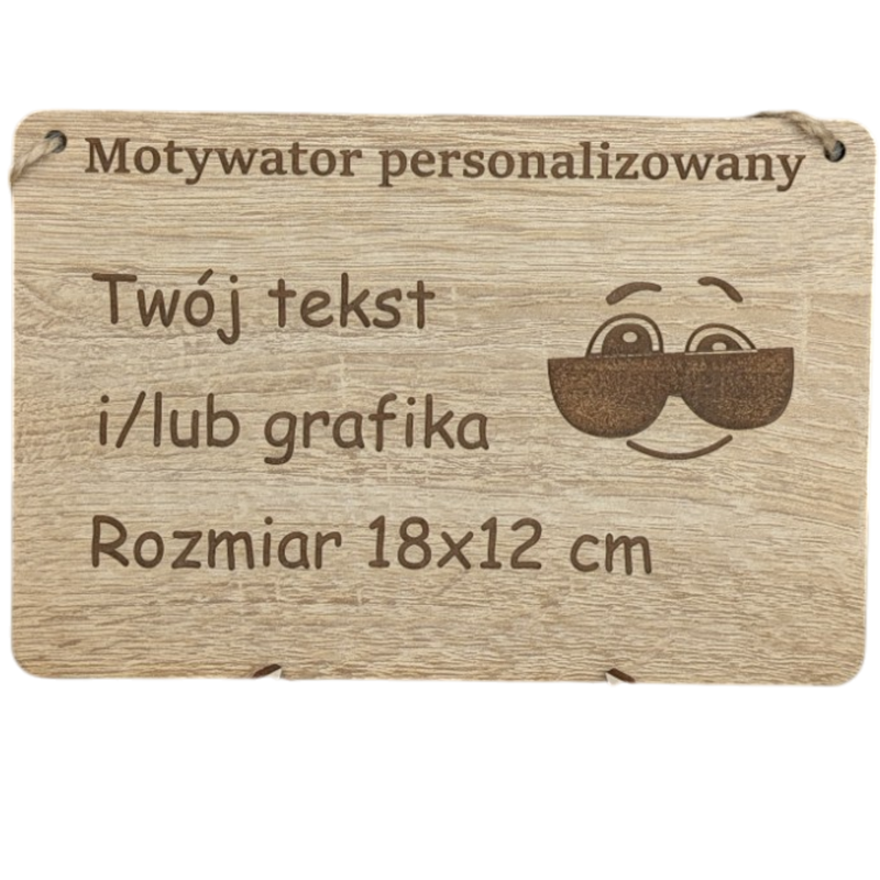 Tabliczka grawer "Motywator" - 18x12 cm - Dąb na prezent z gratisem