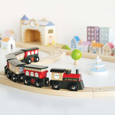 Drewniana kolejka Royal Express zestaw 180 elementów tory pociąg Le Toy Van