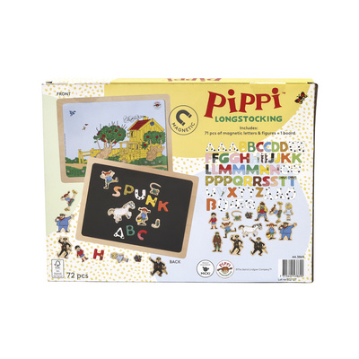 Dwustronna magnetyczna tablica literki i obrazki, edukacyjna zabawka, Pippi