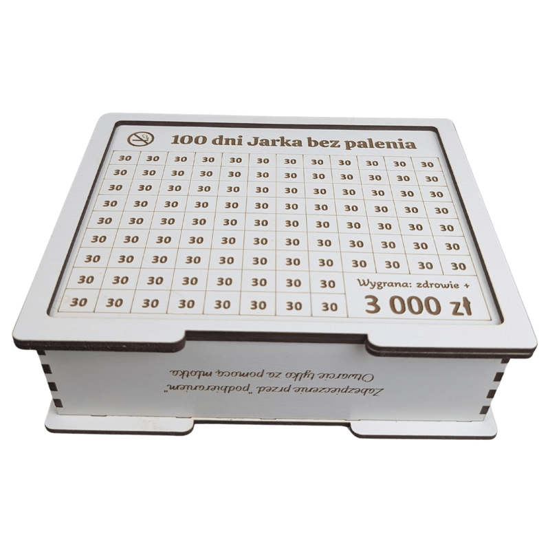 Moneybox to cross out with a pane of glass. Full customization. Tracker 