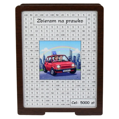 Skarbonka wykreślana – z Twoją grafiką, dowolny cel – Wenge