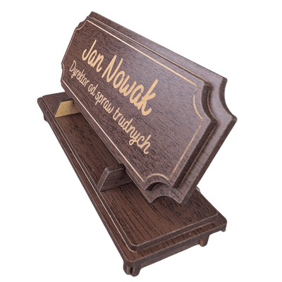 Tabliczka na biurko  - Personalizowana - "Znak Jarla" Wenge