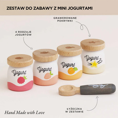 Drewniane jedzenie jogurty do zabawy akcesoria kuchenne, zabawka Le Toy Van
