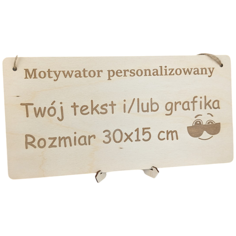 Tabliczka grawer "Motywator" - 30x15 cm - Drewniana na prezent z gratisem