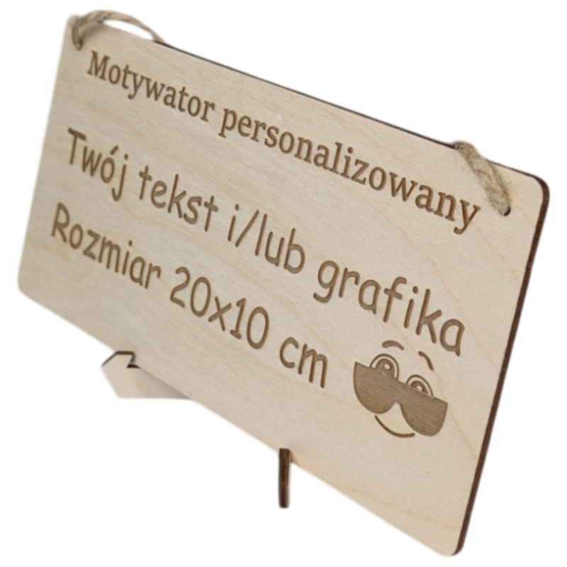 Tabliczka grawer "Motywator" - 10x20 cm - drewniana na prezent z gratisem