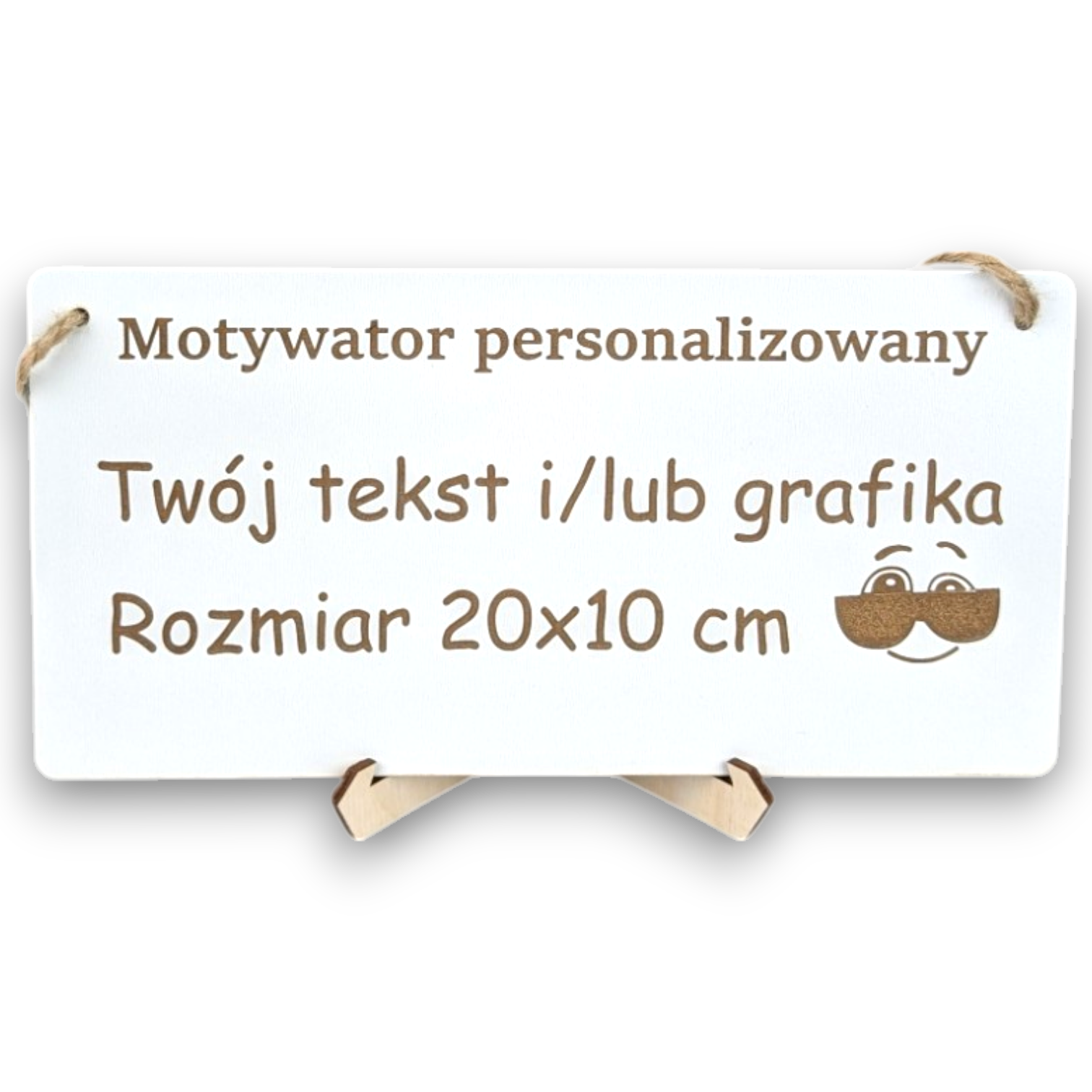Tabliczka grawer "Motywator" - 10x20 cm - Biała na prezent z gratisem