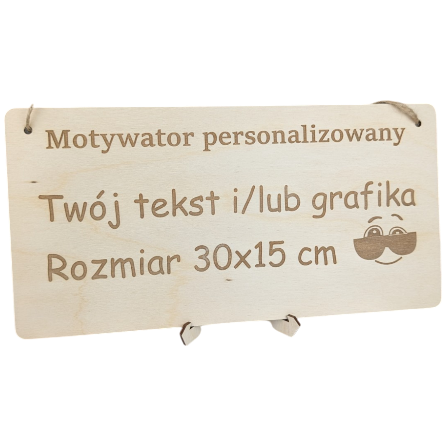 Tabliczka grawer "Motywator" - 30x15 cm - Drewniana na prezent z gratisem