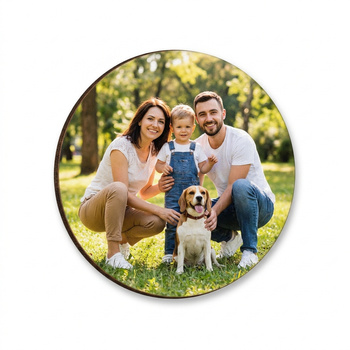 Magnes na Lodówkę Koło z Twoim Zdjęciem Personalizowany Druk UV HDF 7 cm