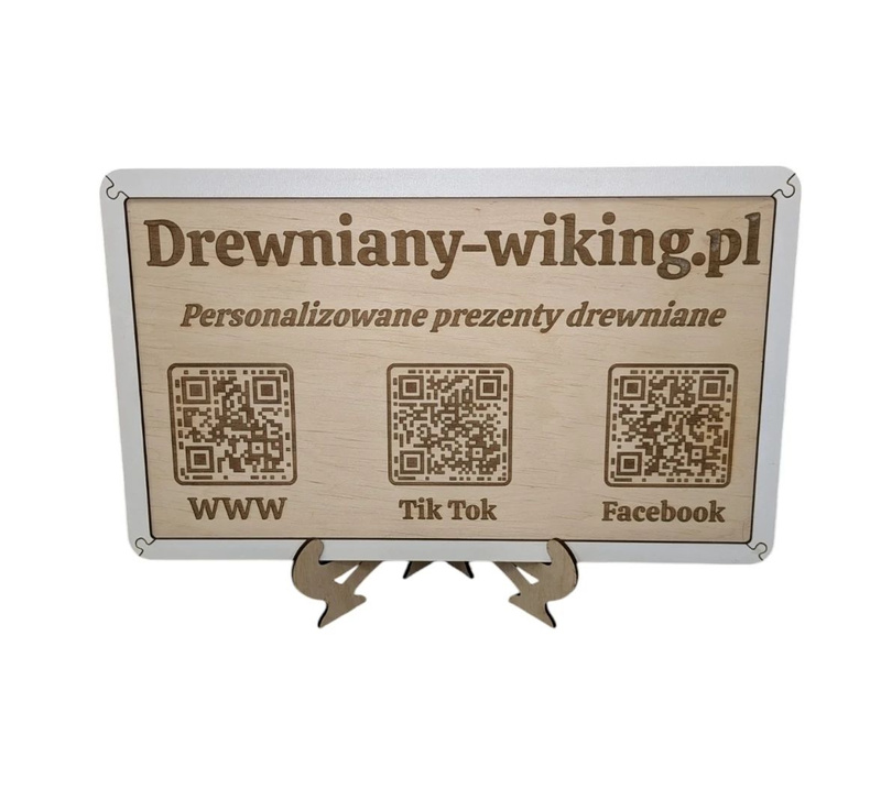 Plaque large engraved natural gift QR code