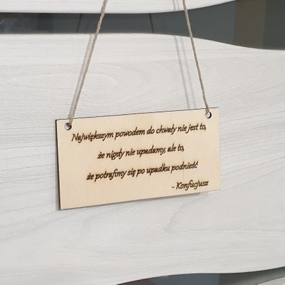 Wooden plaque "Motivator" with engraving - 15cm x 5cm