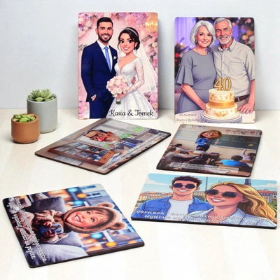Obrazek na drewnie – Karykatura z Twojego zdjęcia – 20x15 cm z podstawką