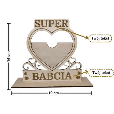 Personalized wooden frame Heart for Grandma and Grandpa